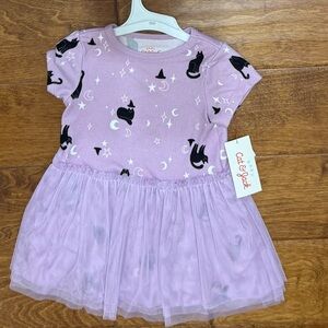 NWT Size 18 Months Cat & Jack Purple Cat Print Dress